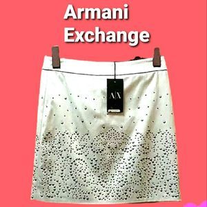 🖤NWT Armani Exchange Skirt White Stud Mini Skirt